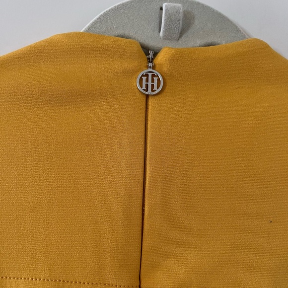 Tommy Hilfiger Rich Yellow Belted Mid Length Dress Women’s size 10 - Picture 4 of 16